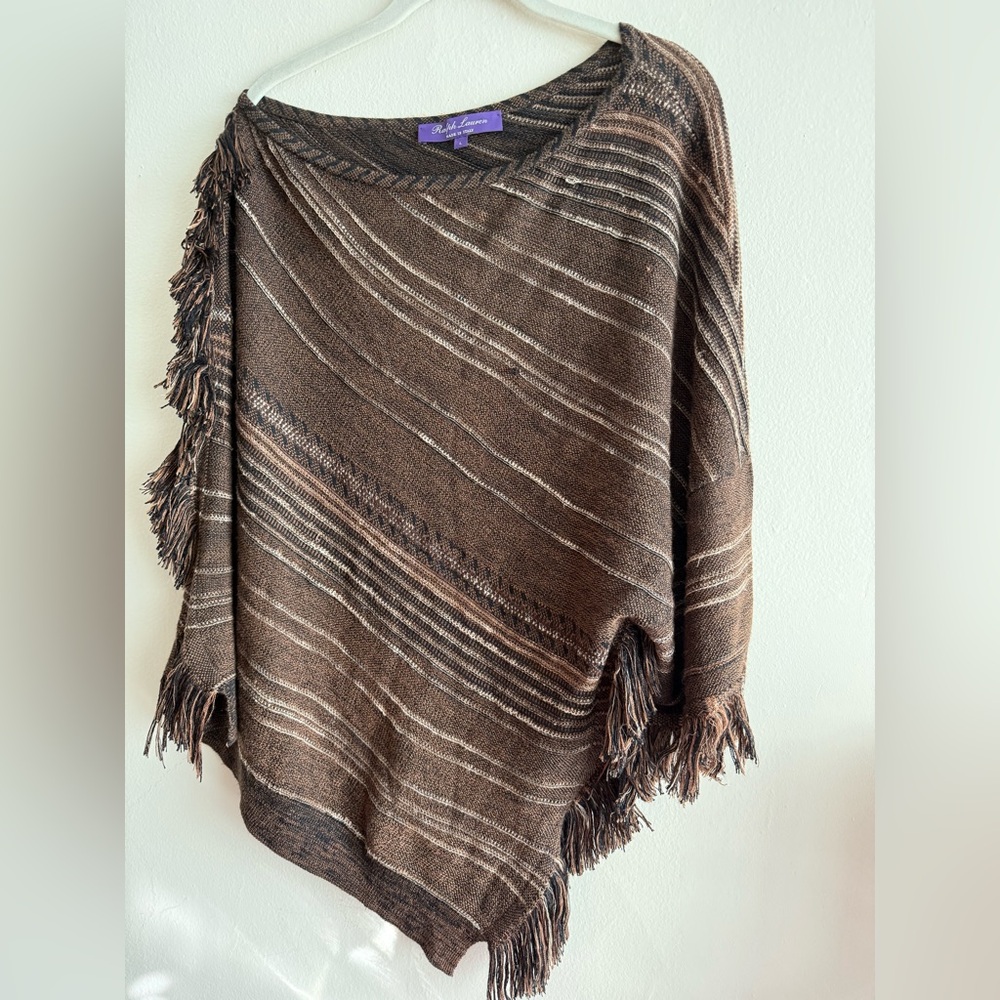 Ralph Lauren Purple Label Earthy Striped Tunic Poncho